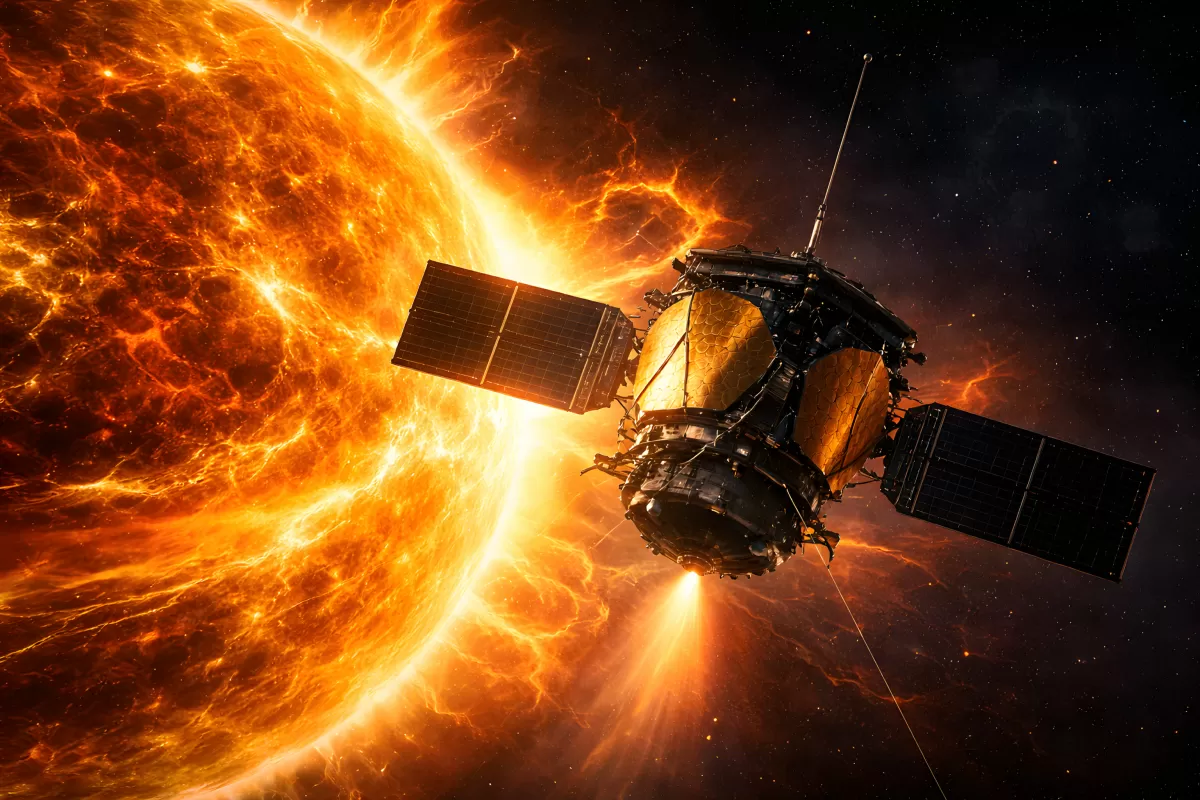 Raumsonde fliegt nah an der Sonnenoberfläche vorbei