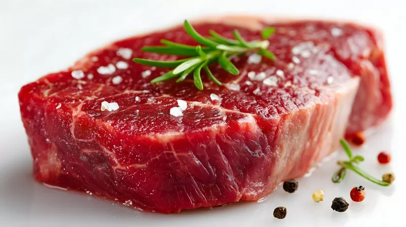 Raw beef cut isolated on white background