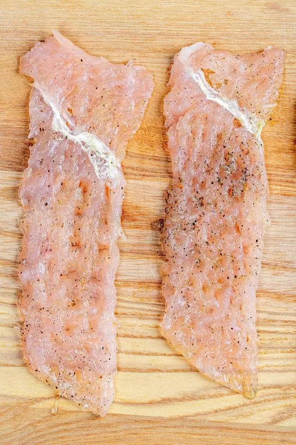 Raw chicken chops on a wooden kitchen Board