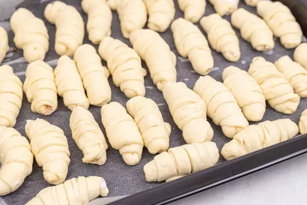 Raw dough Rolls prepared for baking