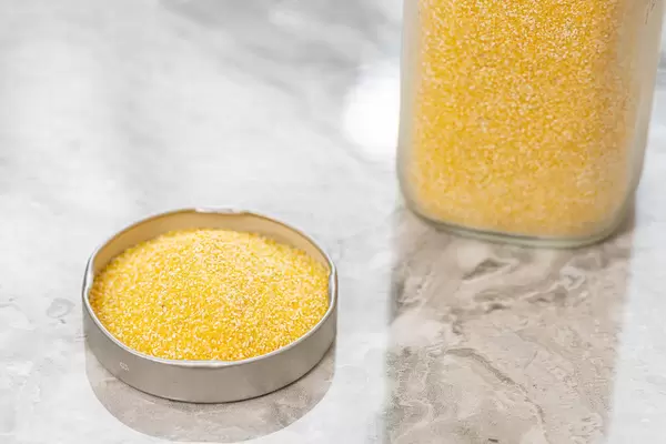 Raw Polenta on the table ready for cooking