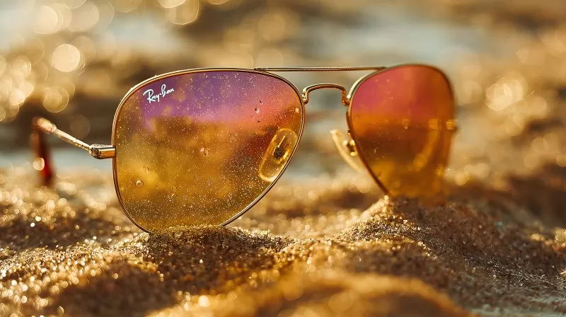 Ray-Ban Sonnenbrille im Sand am Strand