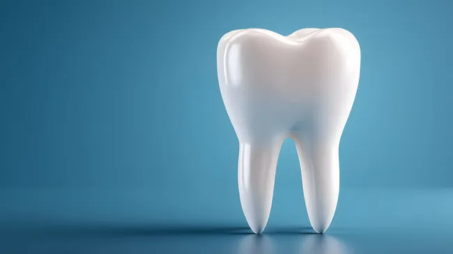 Realistische 3D-Darstellung eines einzelnen Zahns