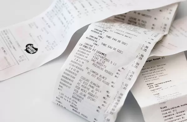 Receipt on a White Background