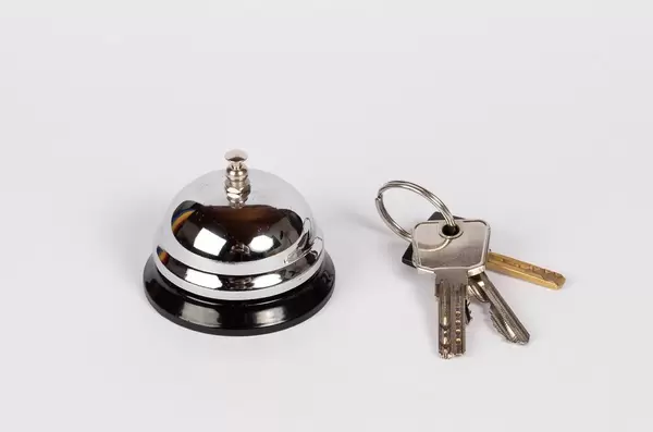 Reception bell and hotel room key  Flip 2019