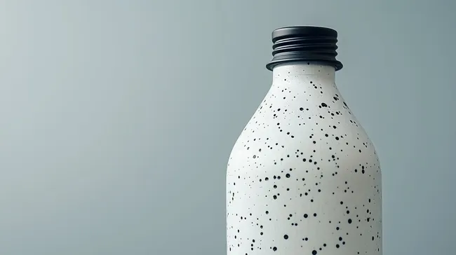 Recycelbare Flasche mit Sprenkelmuster in Pastelltönen