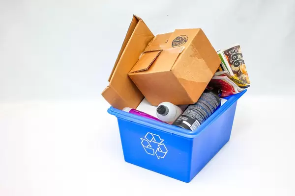Recycle Bin on a White Background