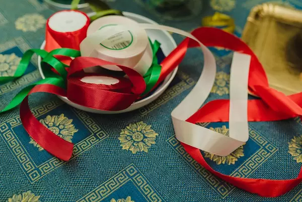 Red And Green Ribbon For Handmade Decors (Flip 2019)