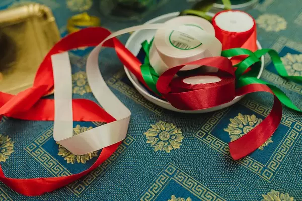 Red And Green Ribbon For Handmade Decors