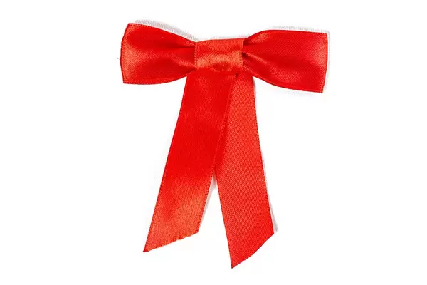 Red bow on a white background