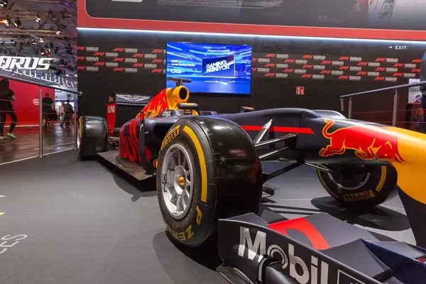 Red Bull race car at F1 2018 booth