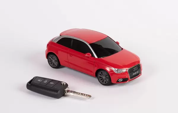 Red car with car keys