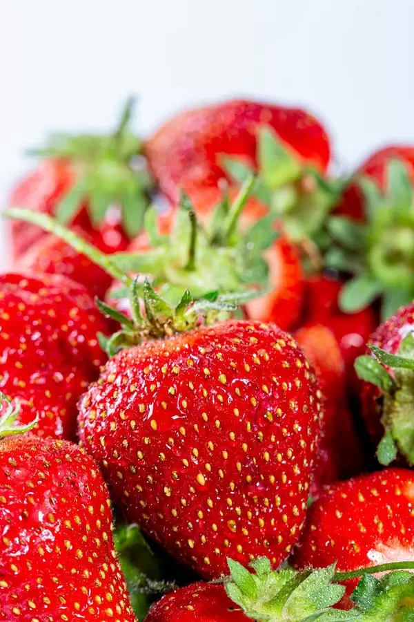Red fresh strawberry closeup