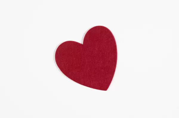 Red heart isolated on white background