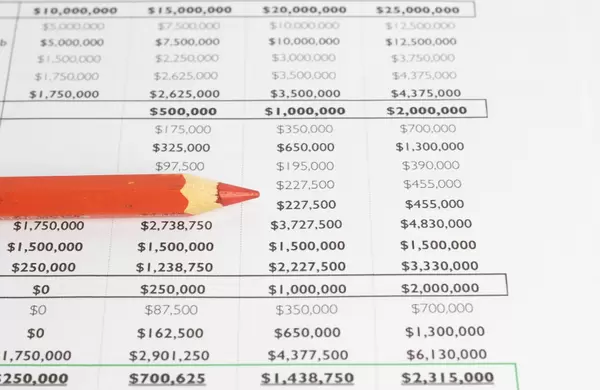 Red pen on spreadsheet