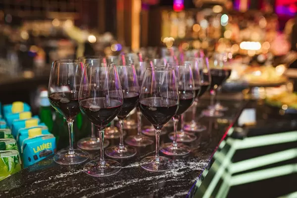 Red Wine Served In Restaurant