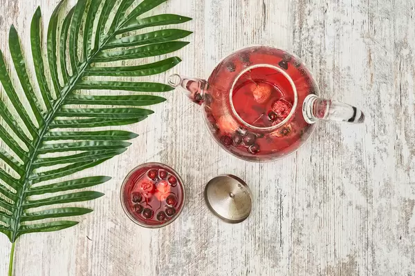 Refreshing summer fruit tea