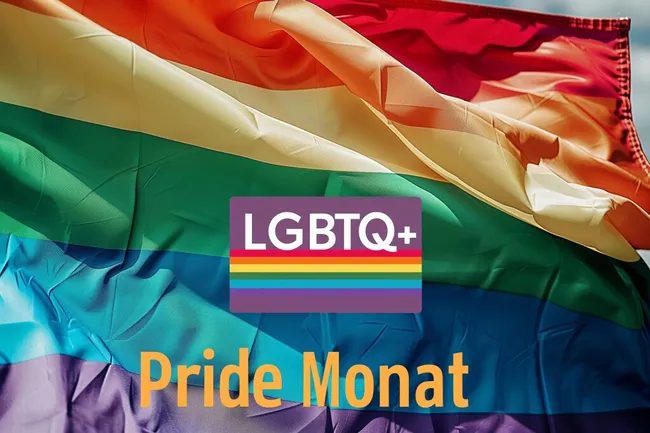Regenbogenfahne für den LGBTQ+ Pride Monat