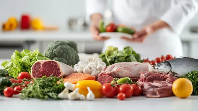 Reichhaltiges Gericht aus frischen Lebensmitteln