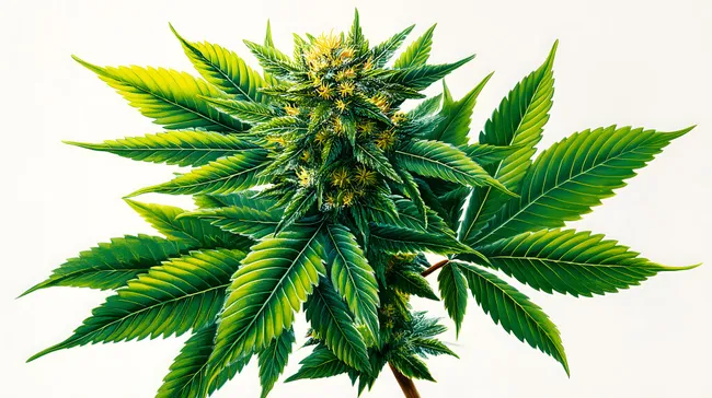 Reife Cannabispflanze mit prachtvoller Blüte