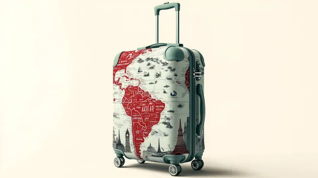 Reisekoffer mit Weltkarten-Motiv für Globetrotter