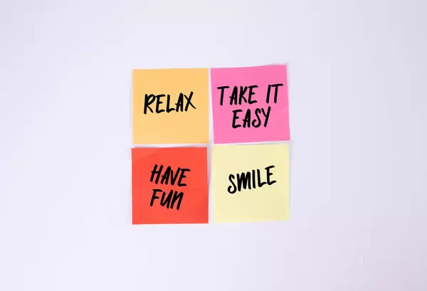 Relax, Take it Easy, Have Fun, Smile - sticky notes set