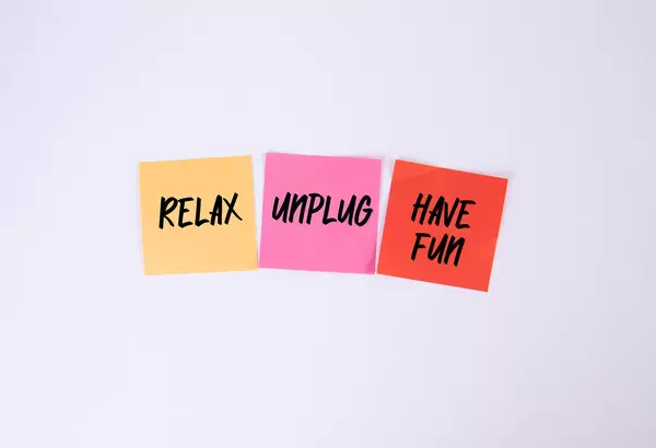 Relax, Unplug, Have Fun - sticky notes set