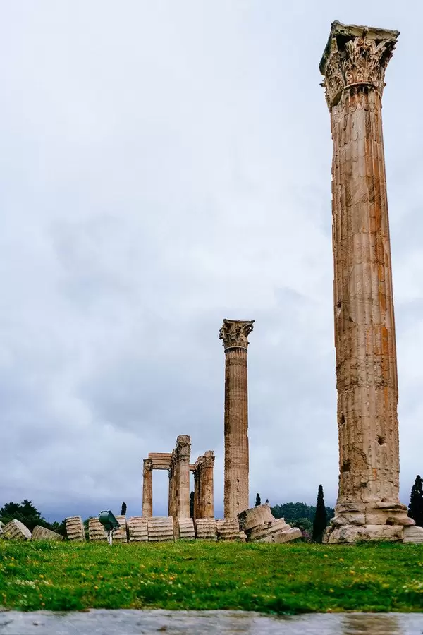 Remaining columns of the ancient Acropolis in Athens, Greece