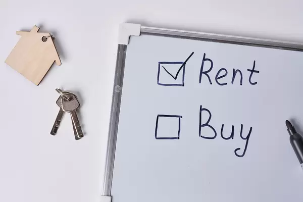 Rent or buy concept. Choice