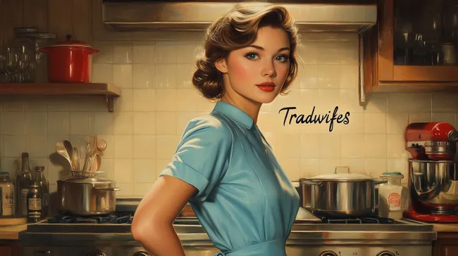 Retro-Küchenshoot mit eleganter Frau