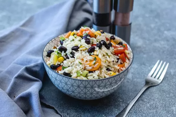 Rice Salad with Black Bean and Vegetables