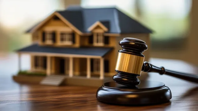 Richter-Hammer und Modellhaus für Immobilien-Rechtsfragen