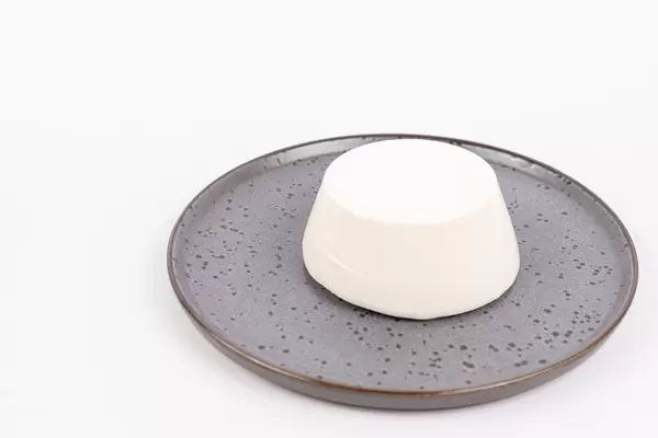 Ricota Cheese served on the plate above white background