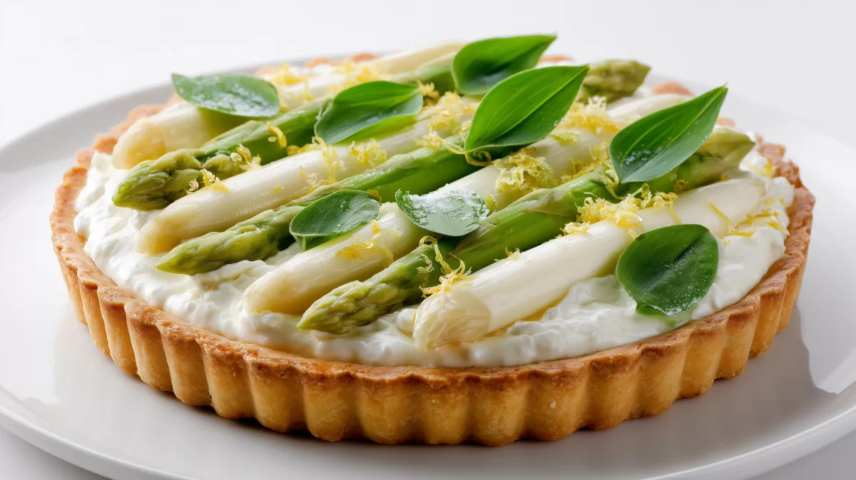 Ricotta Tarte mit Spargel und Bärlauch frisch