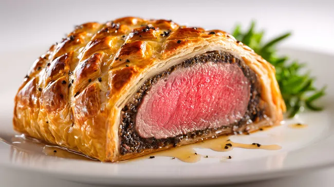 Rinderfilet im Blätterteig-Mantel mit Senf-Sauce