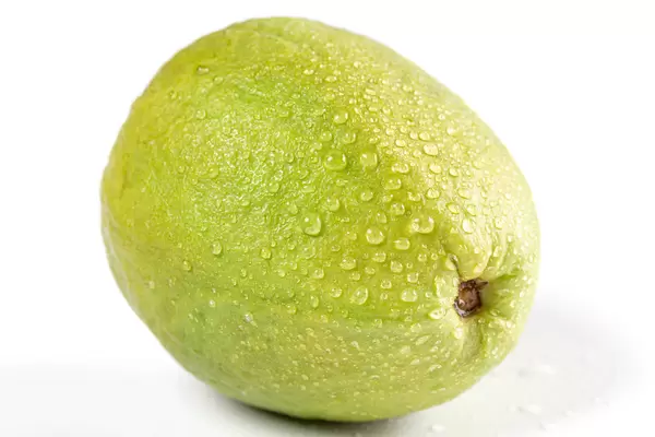 Ripe guava with water drops