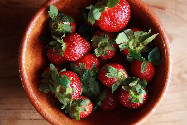 Ripe homegrown strawberries for a healthy lifestyle