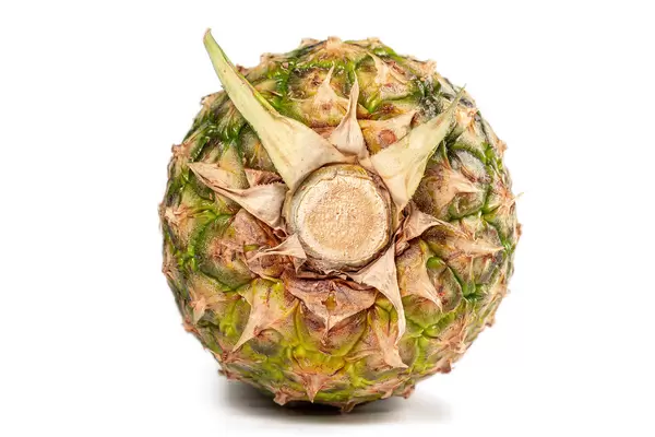 Ripe pineapple on a white background