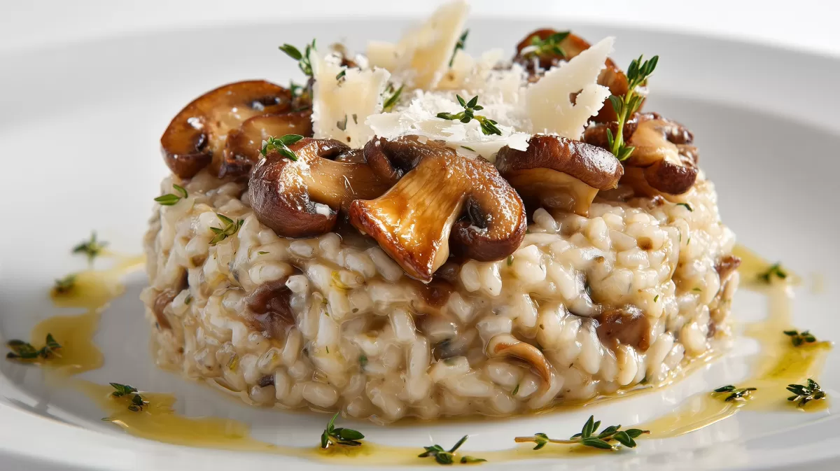 Risotto ai Funghi Porcini mit Parmesan und Thymian