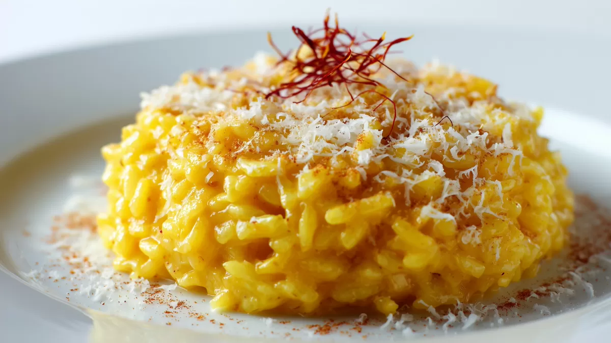 Risotto Milanese mit Safran und geriebenem Parmesan