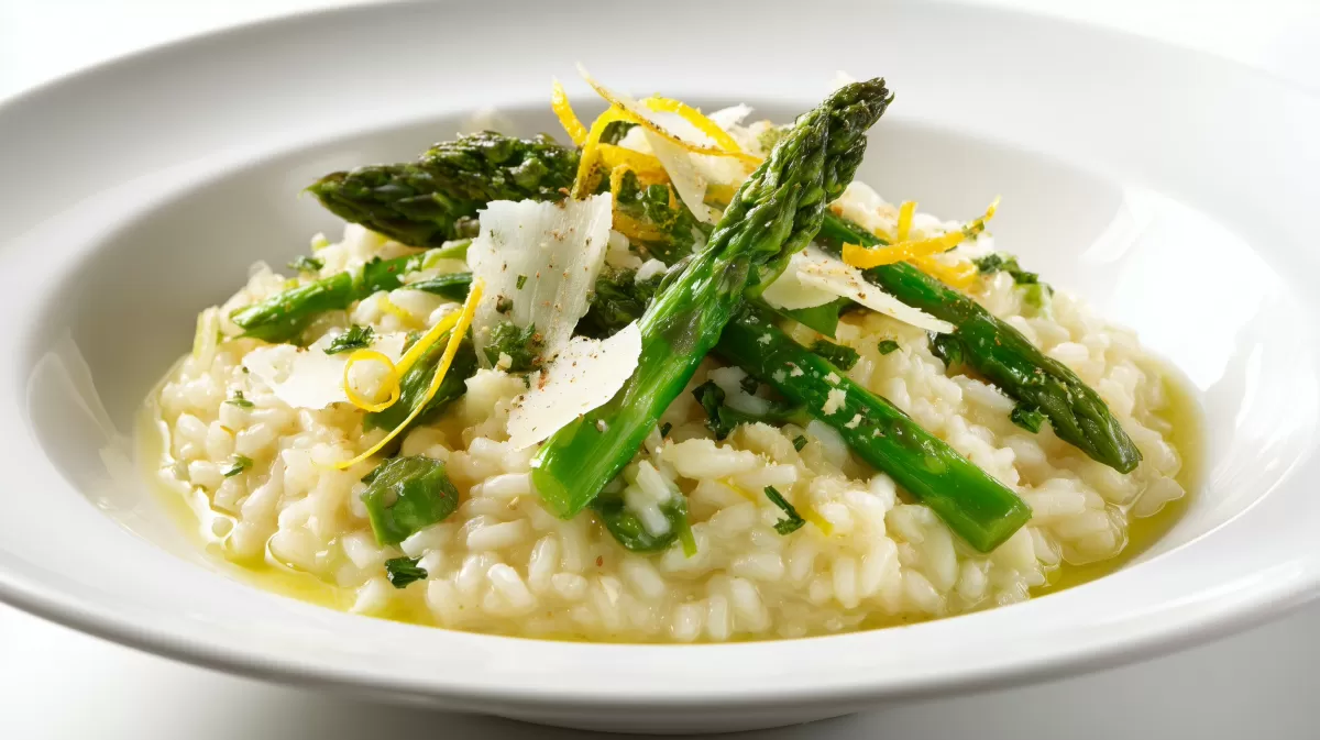 Risotto mit grünem Spargel und Parmesan