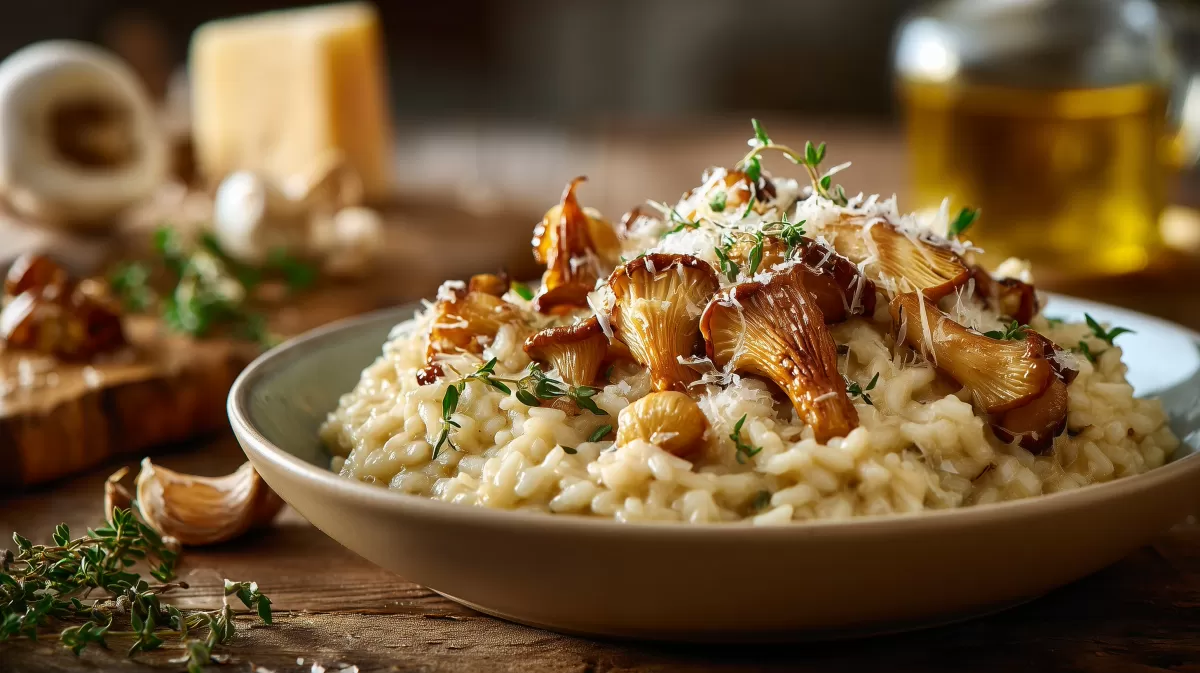 Risotto mit Kräuterseitlingen und Parmesan