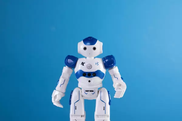 Robot on a blue background