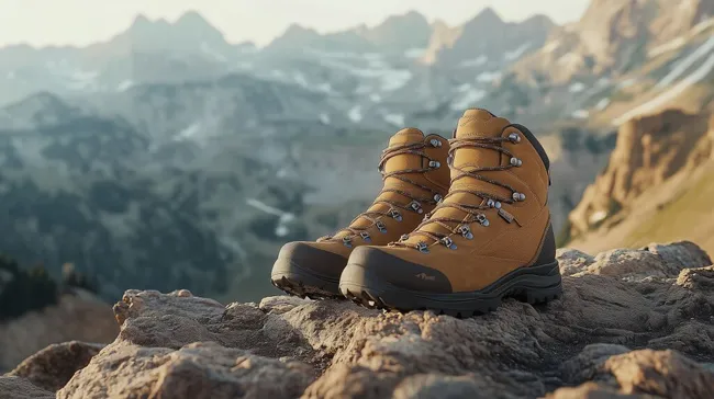Robuste Wanderstiefel in beeindruckender Berglandschaft