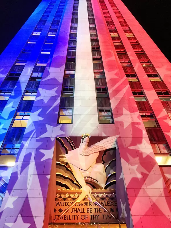 Rockefeller Center during Election Day: Democrazy Plaza