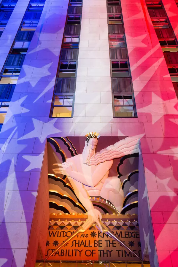 Rockefeller Center during Election Night
