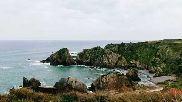 Rocky laggon formation surrounded by cliffs  Flip 2019