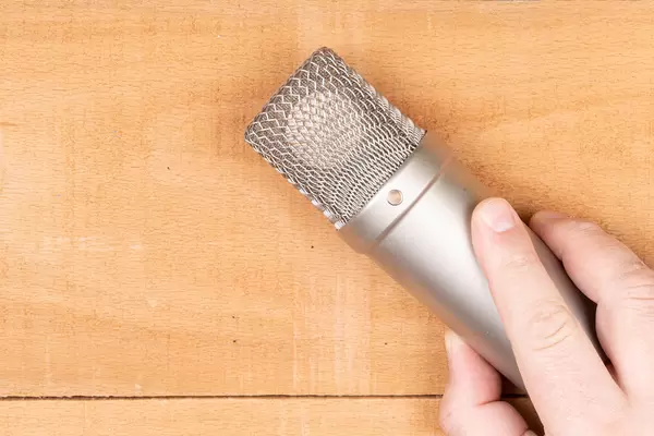 Rode NT1-a professional condenser studio microphone with copy space