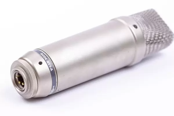 Rode NT1A condenser microphone above white background