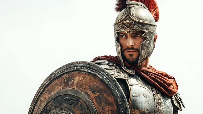 Römischer Gladiator bereit für den Kampf